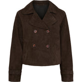 BTFCPH Kort trenchcoat i ruskind Jakker Dark Chocolate Brown