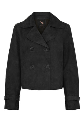 BTFCPH Kort trenchcoat i ruskind Jakker Sort