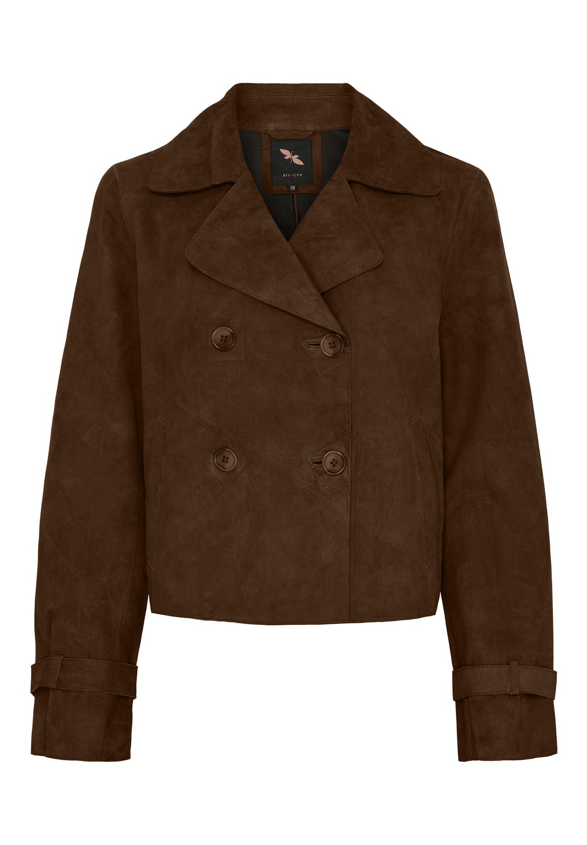 NOTYZ Kort trenchcoat i ruskind Jakker Brun