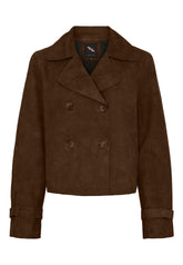 NOTYZ Kort trenchcoat i ruskind Jakker Brun