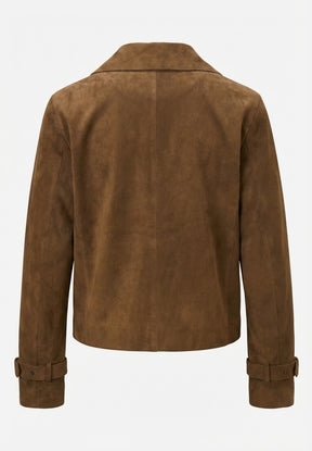NOTYZ Kort trenchcoat i ruskind Jakker Caramel