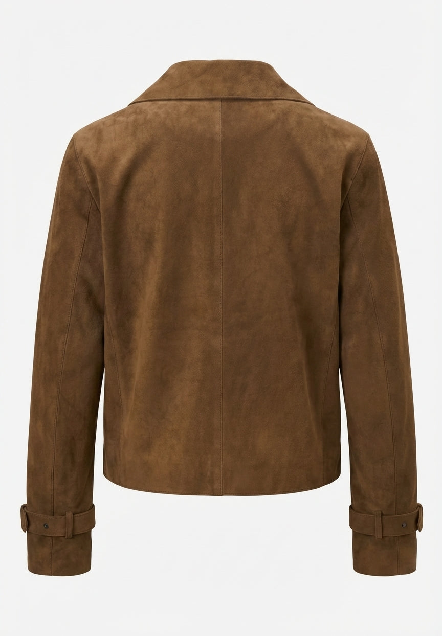 NOTYZ Kort trenchcoat i ruskind Jakker Caramel