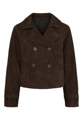NOTYZ Kort trenchcoat i ruskind Jakker Dark Chocolate Brown