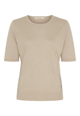 BTFCPH Kortærmet top i silke og cashmere Tops Beige