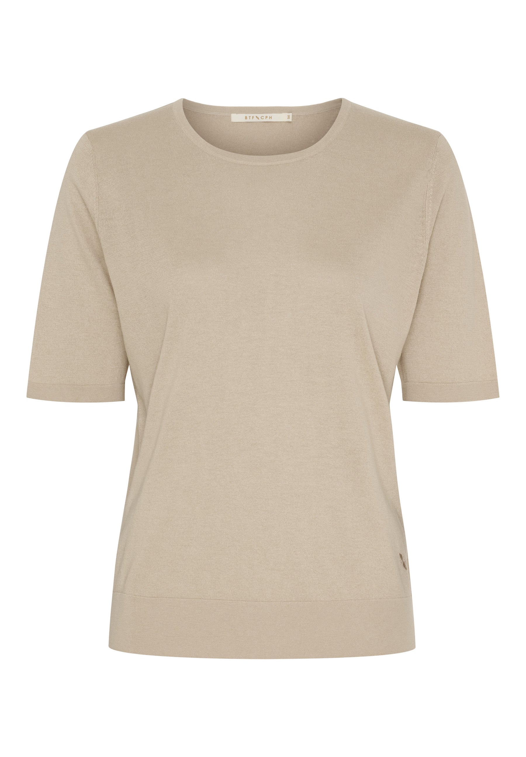 BTFCPH Kortærmet top i silke og cashmere Tops Beige