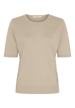 BTFCPH Kortærmet top i silke og cashmere Tops Beige