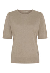 BTFCPH Kortærmet top i silke og cashmere Tops Brun