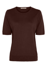 BTFCPH Kortærmet top i silke og cashmere Tops Brun