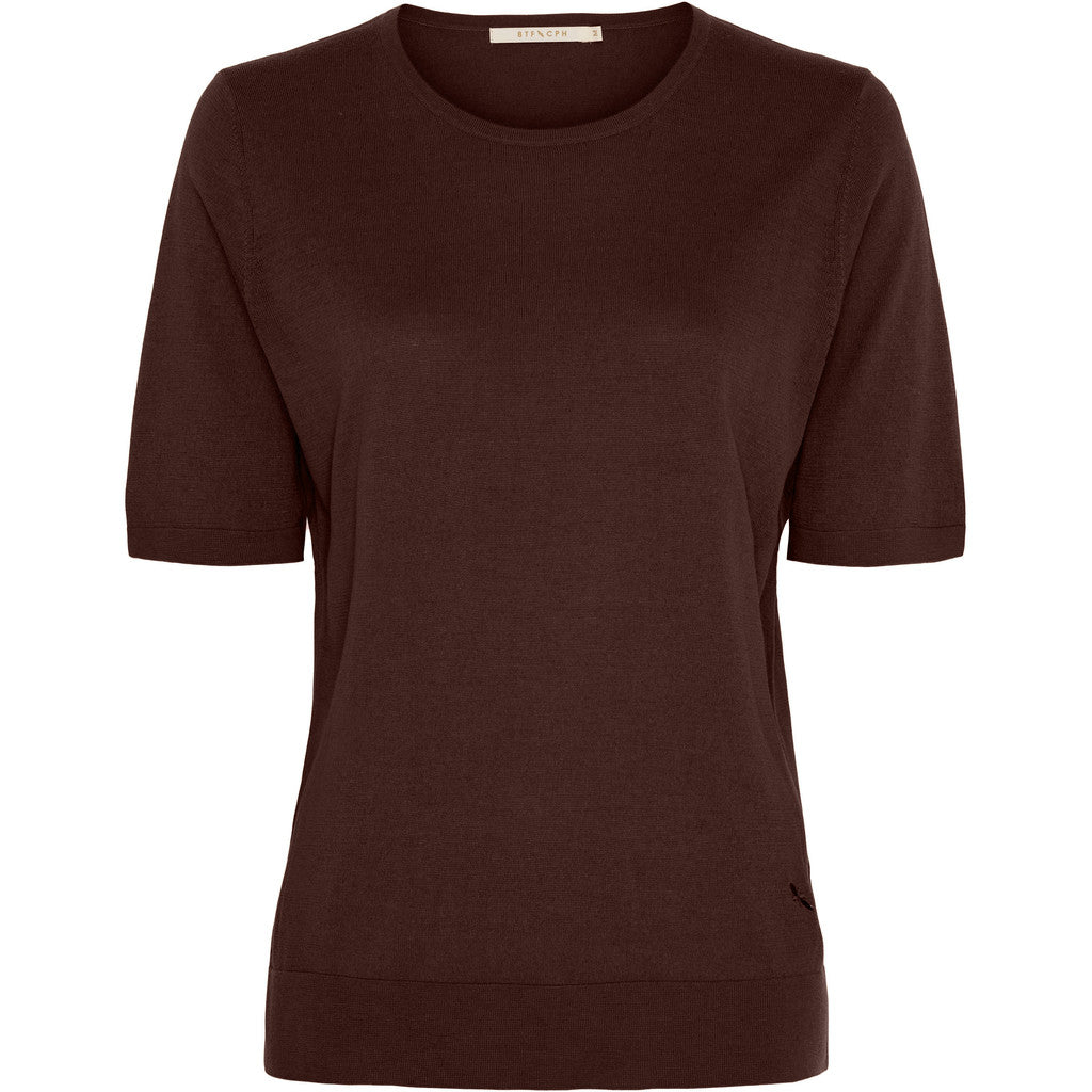 BTFCPH Kortærmet top i silke og cashmere Tops Brun