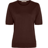 BTFCPH Kortærmet top i silke og cashmere Tops Brun