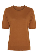 BTFCPH Kortærmet top i silke og cashmere Tops Brun