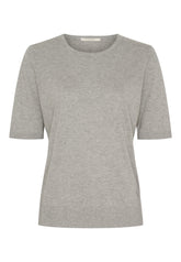BTFCPH Kortærmet top i silke og cashmere Tops Grå