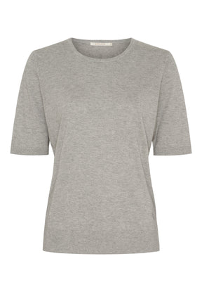 BTFCPH Kortærmet top i silke og cashmere Tops Grå
