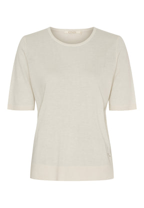 BTFCPH Kortærmet top i silke og cashmere Tops Hvid