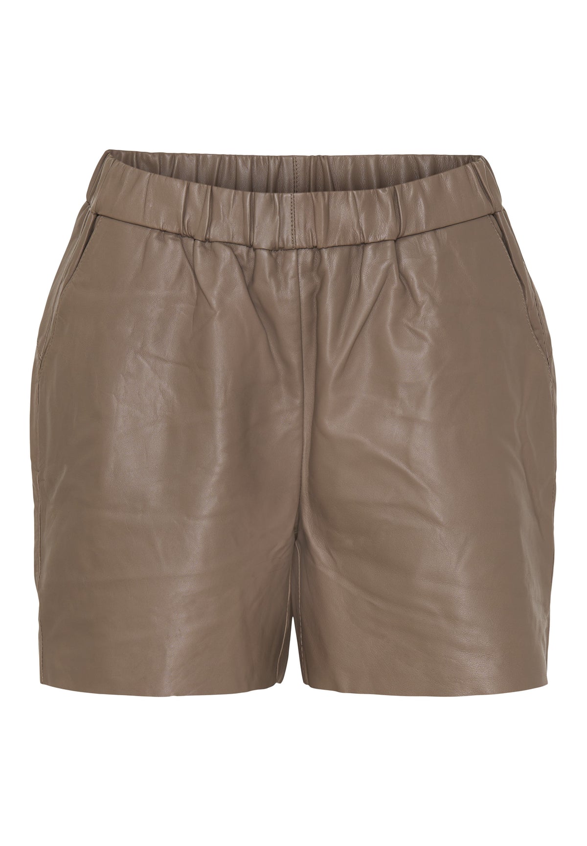NOTYZ Korte lædershorts med saddle back Shorts Brun