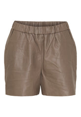 NOTYZ Korte lædershorts med saddle back Shorts Brun
