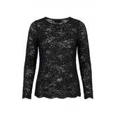 NO. 1 BY OX Lace LS T-shirt T-shirts Sort