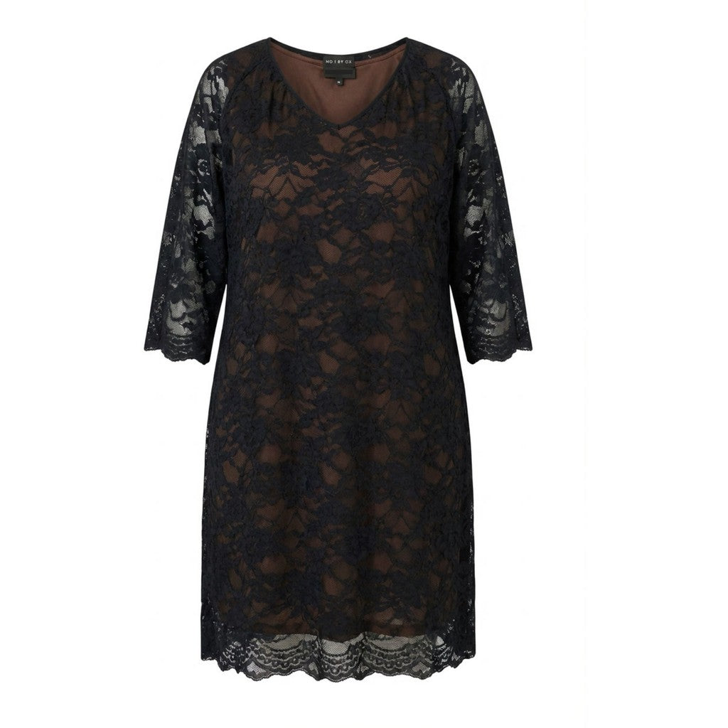NO. 1 BY OX Lace Raglan Dress w 1/2 sleeves Kjoler Sort