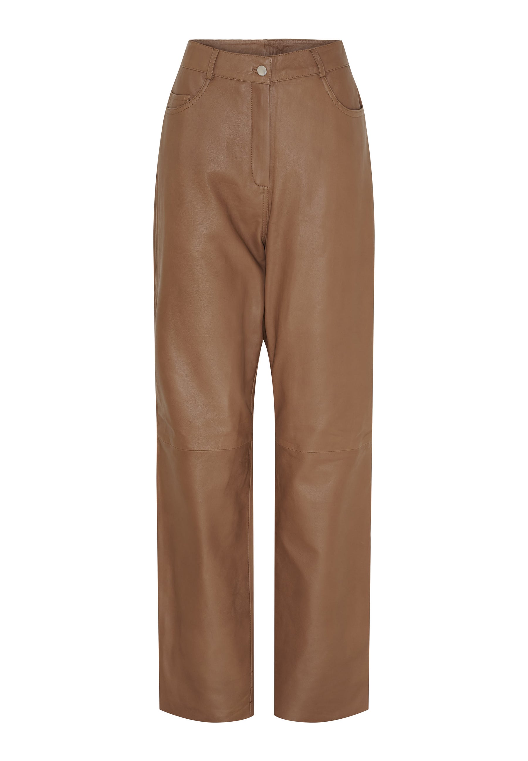 BTFCPH Læderbukser med lige ben Bukser Mocha