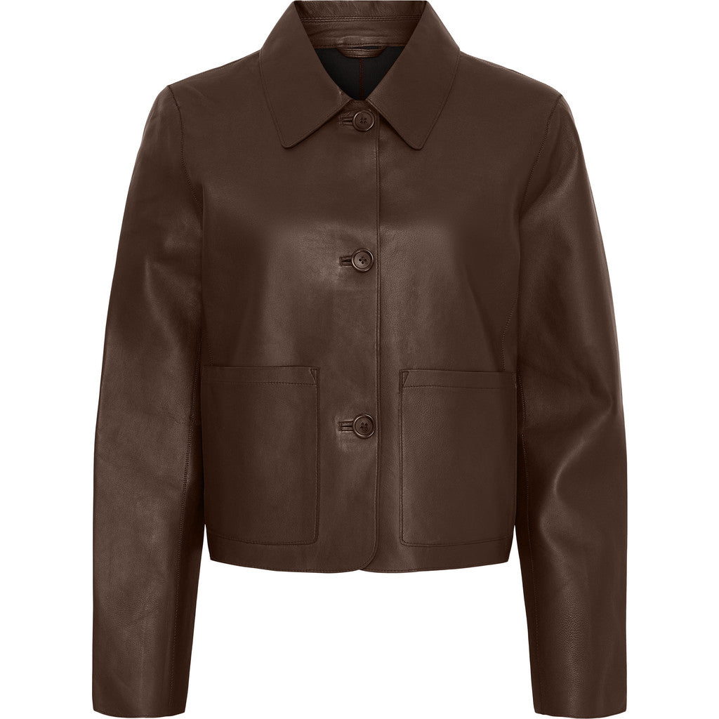 BTFCPH Læderjakke med knapper Jakker Espresso