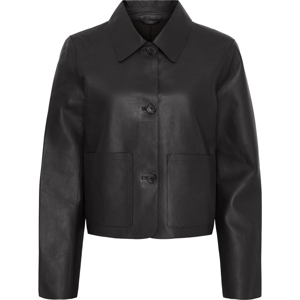 BTFCPH Læderjakke med knapper Jakker Sort