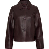 NOTYZ Læderjakke med knapper Jakker Deep Maroon
