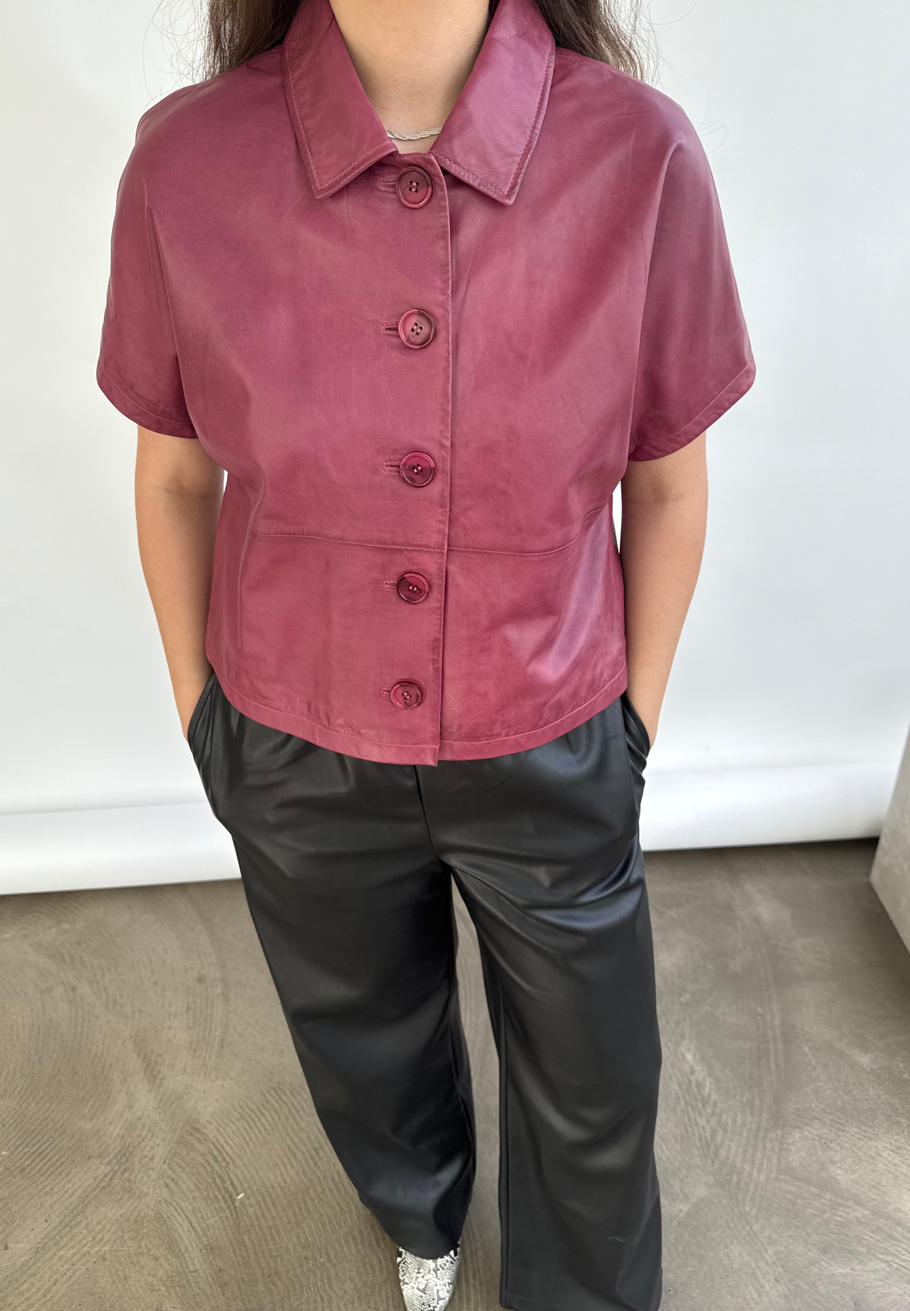 BTFCPH Læderjakke med korte ærmer - KOLLEKTIONSSALG Bluser Rød