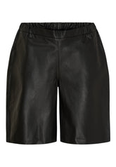 NO. 1 BY OX Lædershorts med Elastik Shorts Sort