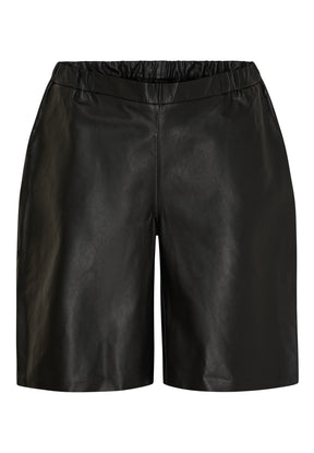NO. 1 BY OX Lædershorts med Elastik Shorts Sort