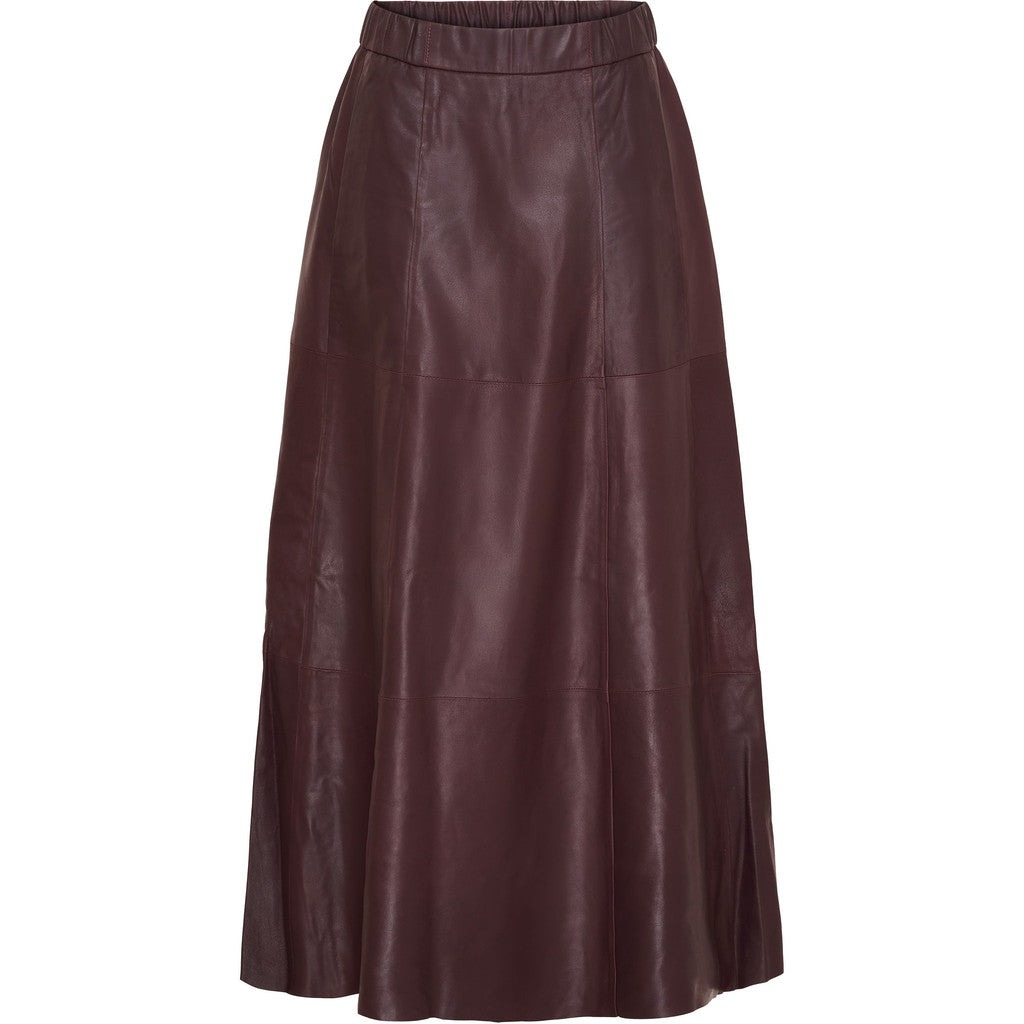 BTFCPH Lang A-shape nederdel i læder Nederdele Rød