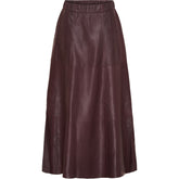 BTFCPH Lang A-shape nederdel i læder Nederdele Rød