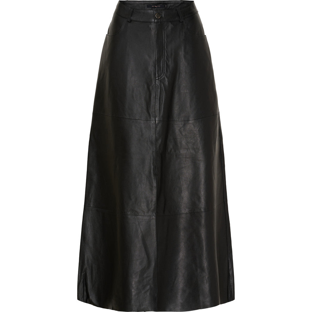 BTFCPH Lang A-shape nederdel i læder Nederdele Sort