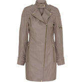 NOTYZ Lang biker læderjakke Jakker Soft taupe w.light gold