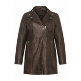 NO. 1 BY OX Lang bikerjakke (Str. 38-48) Frakker Brun