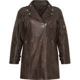 NO. 1 BY OX Lang bikerjakke (Str. 50-56) Frakker Brun