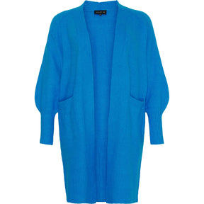 NO. 1 BY OX Lang cardigan med ballonærmer Cardigans Clear Blue