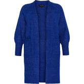 NO. 1 BY OX Lang cardigan med ballonærmer Cardigans Dark Cobolt Blue