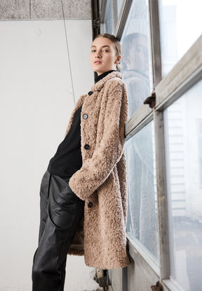 NOTYZ Lang faux fur frakke Jakker Brun