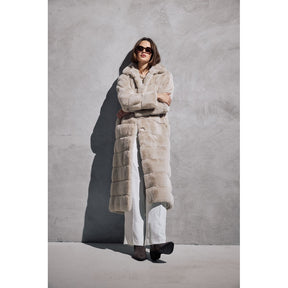 NOTYZ Lang faux fur frakke Jakker Beige