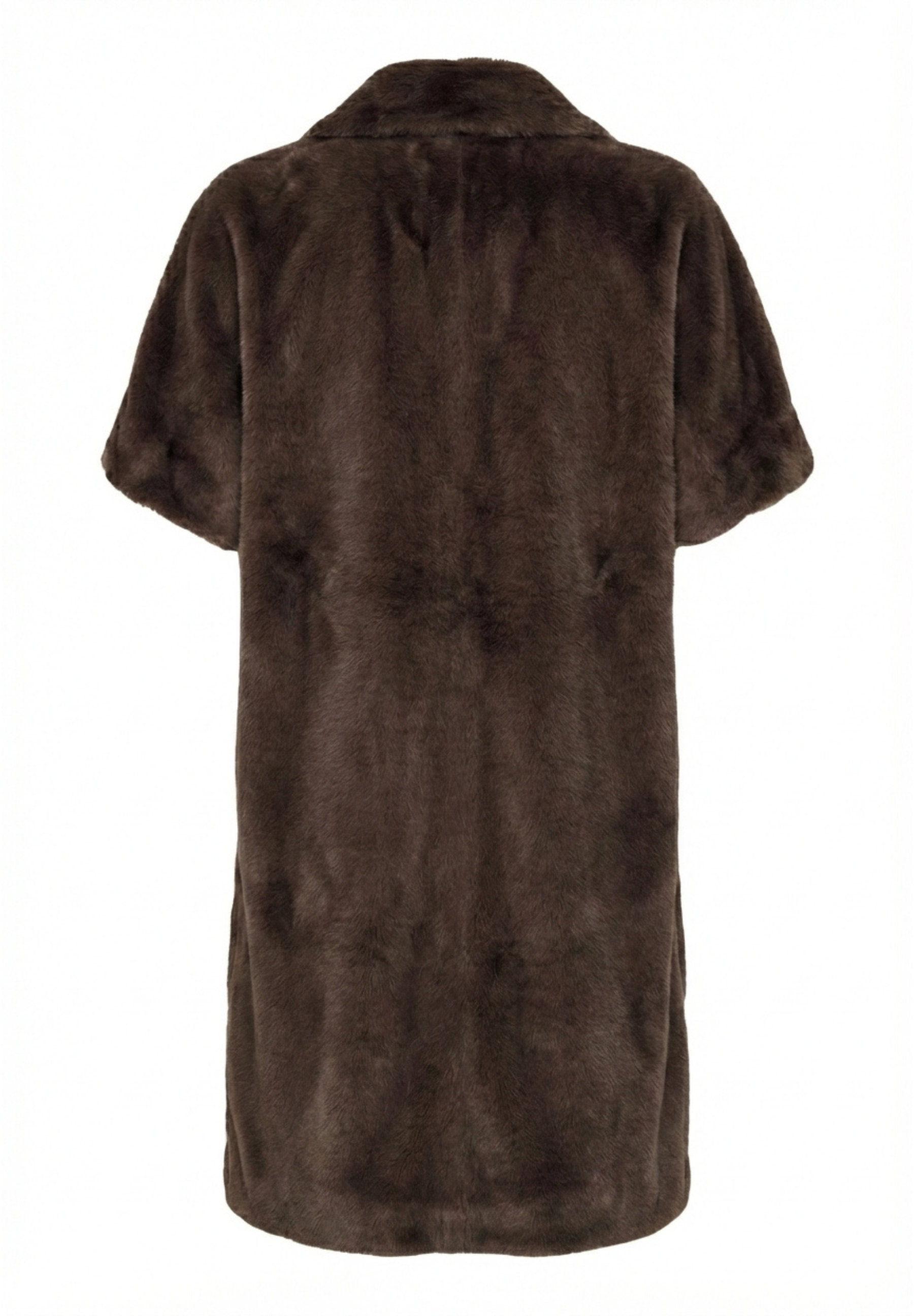 NOTYZ Lang faux fur jakke med korte ærmer Jakker Brun