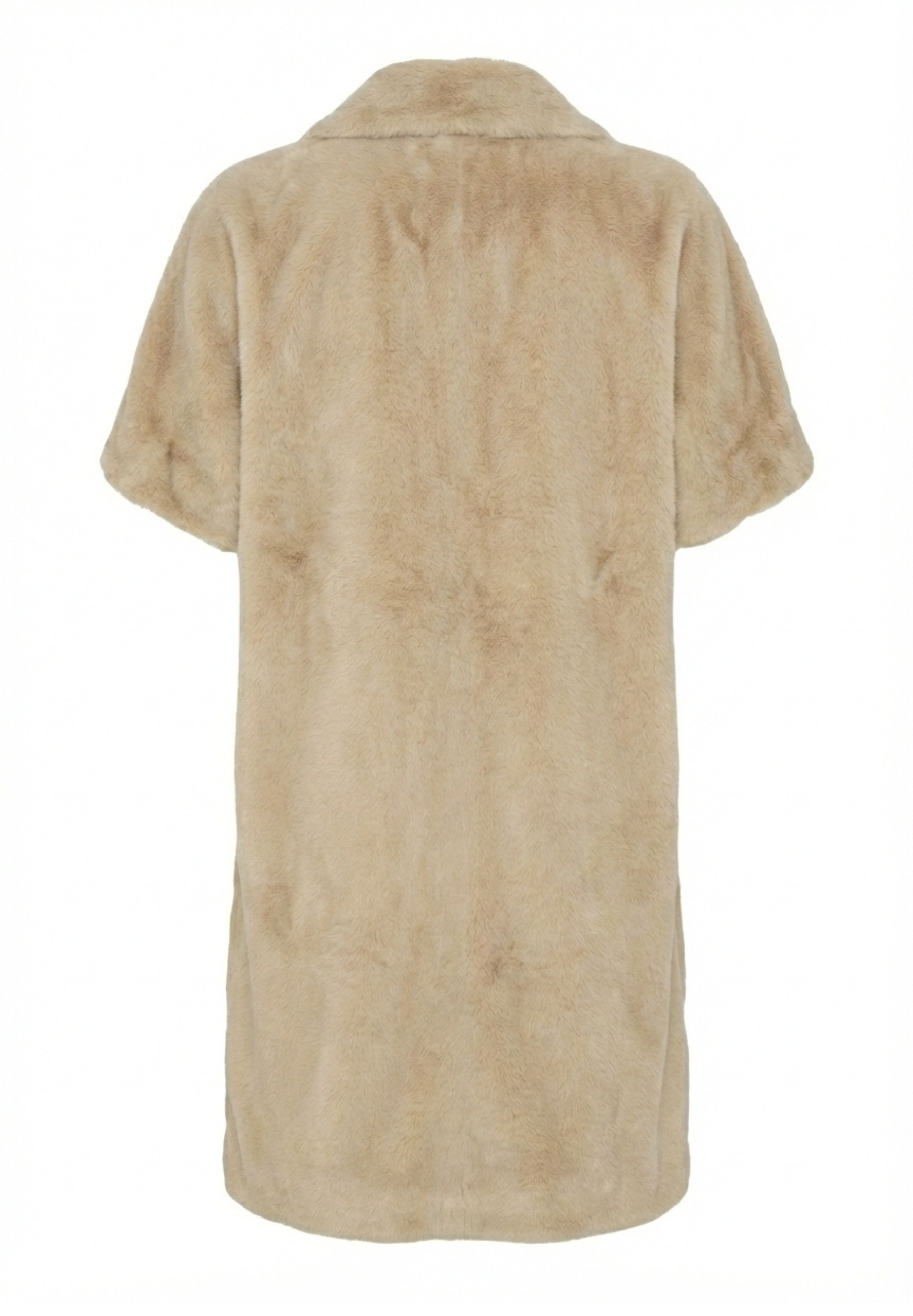 NOTYZ Lang faux fur jakke med korte ærmer Jakker Sand Shell