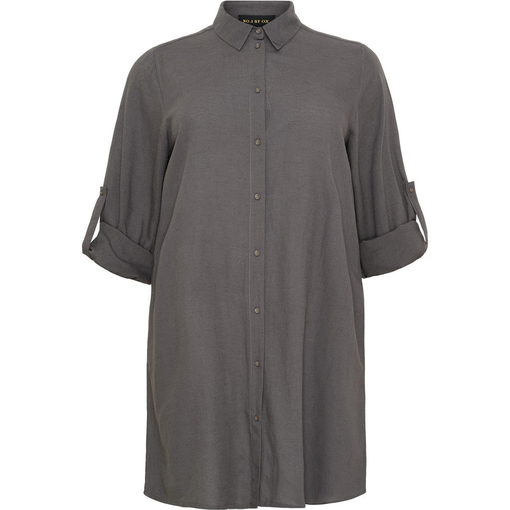 NO. 1 BY OX Lang skjorte Kjoler Coal smoke grey