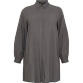 NO. 1 BY OX Lang skjorte Kjoler Coal smoke grey