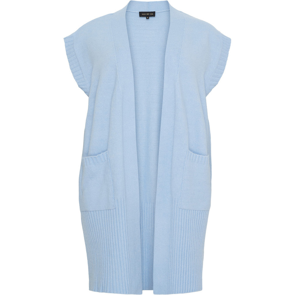 NO. 1 BY OX Lang vest i strik Veste Blå
