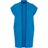 NO. 1 BY OX Lang vest i strik Veste Clear Blue