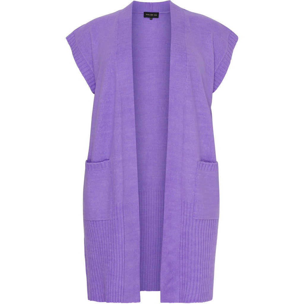 NO. 1 BY OX Lang vest i strik Veste Grå
