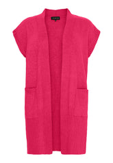 NO. 1 BY OX Lang vest i strik Veste Magenta Pink