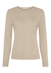BTFCPH Langærmet top i silke og cashmere Tops Beige