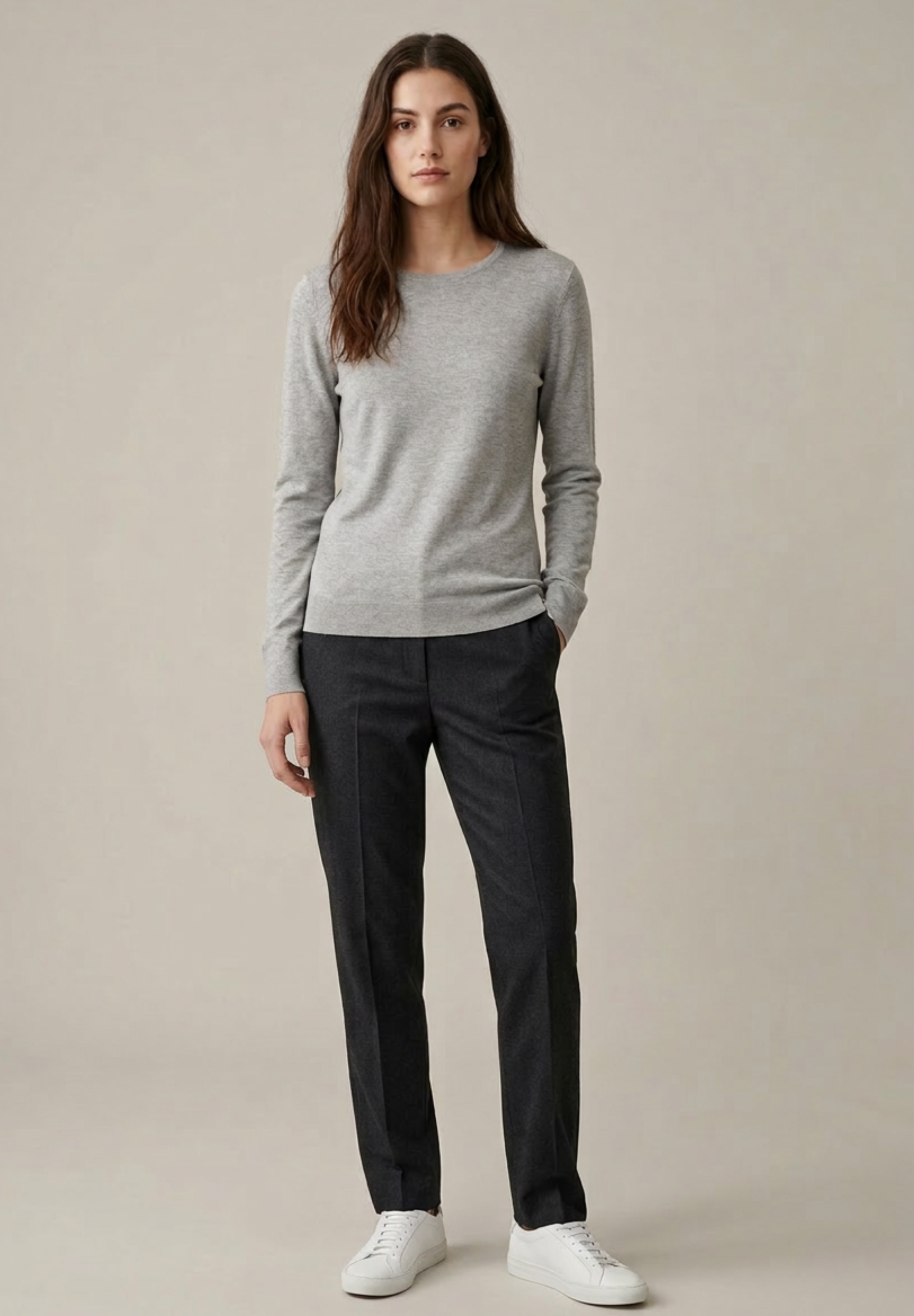 BTFCPH Langærmet top i silke og cashmere Tops Grå