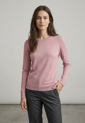 BTFCPH Langærmet top i silke og cashmere Tops Rosa